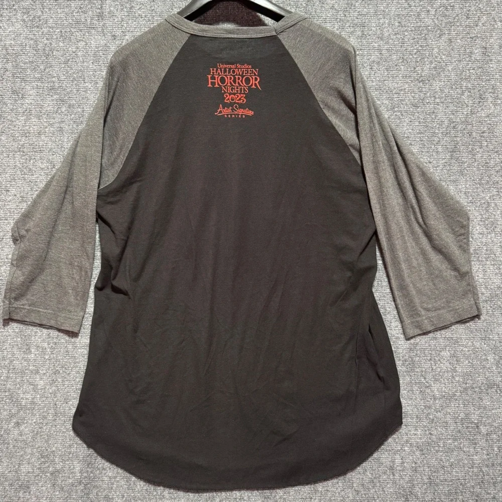 Chucky Tee XL Horror Nights Raglan 2023 Artist Signature Series Good Guys Black - Picture 3 of 10